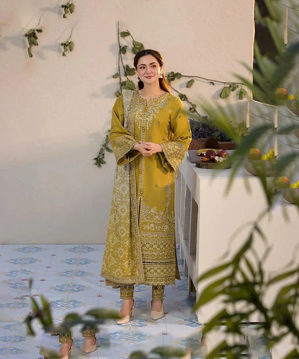 Demanding Edition – 3 Piece Dhanak Unstitched Embroidered