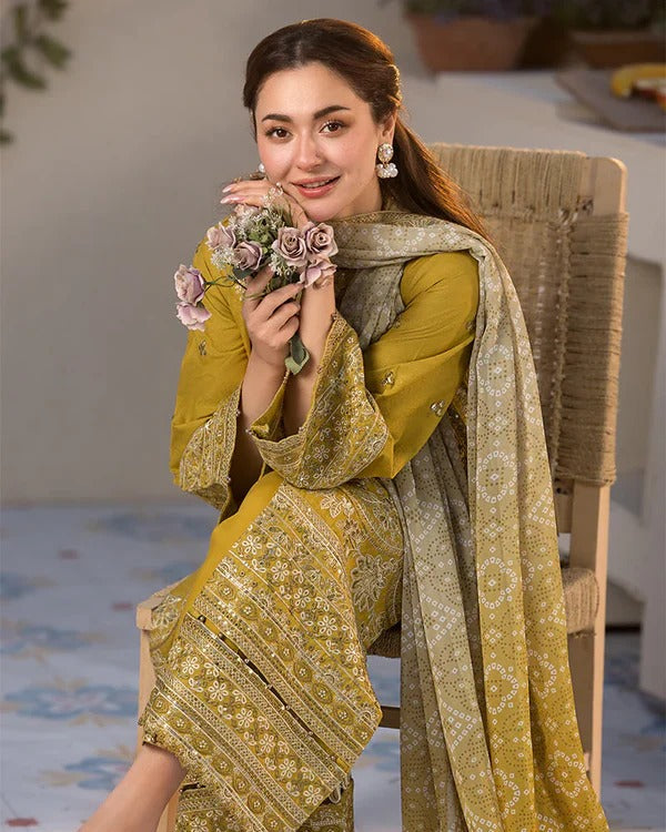 Demanding Edition – 3 Piece Dhanak Unstitched Embroidered